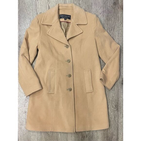 Fleet Street Ltd. Camel Wool Coat Petite Small - Picture 1 of 8